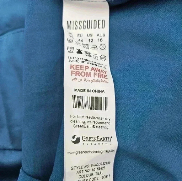 Misguided Women's Size 12 Teal Plunge Midi Dress NWT - Picture 8 of 12